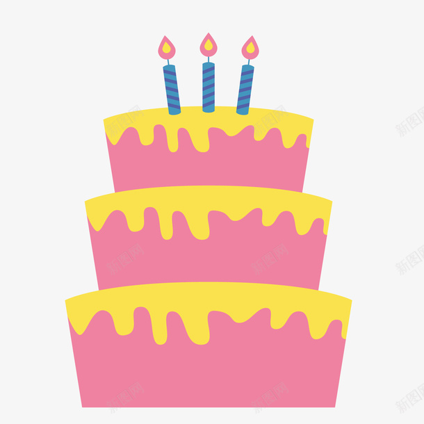 卡通蛋糕食物矢量图ai免抠素材_88icon https://88icon.com 三层 卡通 生日蛋糕 粉红色 蛋糕设计 矢量图