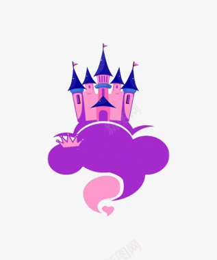 紫色婚礼城堡logo图标图标