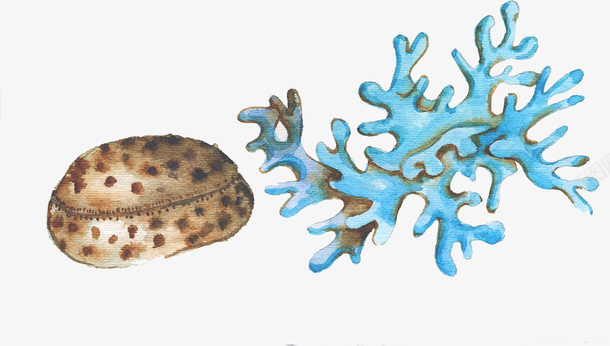 卡通手绘蓝色的珊瑚png免抠素材_88icon https://88icon.com 创意 动漫动画 卡通手绘 海螺 简约 蓝色的珊瑚