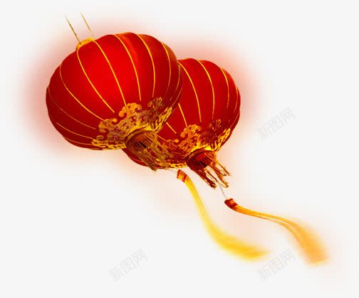 手绘红色新年喜庆灯笼png免抠素材_88icon https://88icon.com 喜庆 新年 灯笼 红色