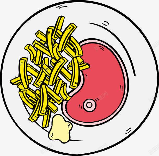 牛排矢量图ai免抠素材_88icon https://88icon.com 卡通素材 手绘 餐厅菜品 矢量图