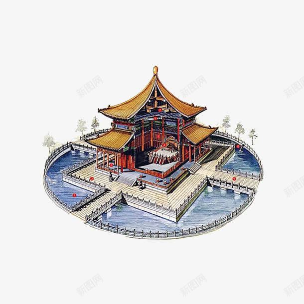 手绘中式建筑装饰图案png免抠素材_88icon https://88icon.com 中国风 中式建筑 免扣png 手绘 装饰图案