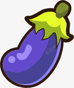 扁平化农产品紫色茄子素材