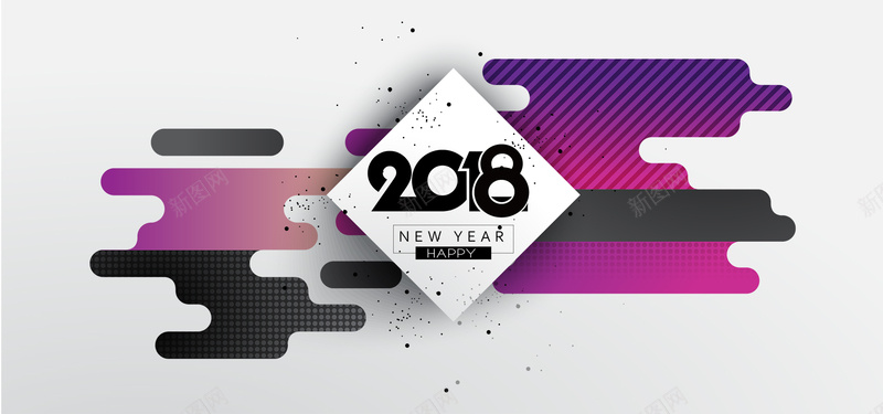 2018创意bannerpsd设计背景_88icon https://88icon.com 几何 几何图形形状字体设计 抽象元旦 抽象背景 新年 点状 现代 绘画背景 艺术色彩