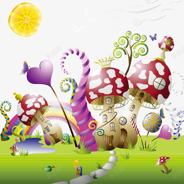 魔法城堡矢量图ai免抠素材_88icon https://88icon.com 可爱 海报元素 童话王国 魔法城堡 矢量图