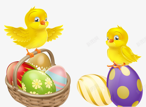 小鸡与彩蛋png免抠素材_88icon https://88icon.com 动物 动物蛋 卵 彩色 鸟蛋 鸡蛋
