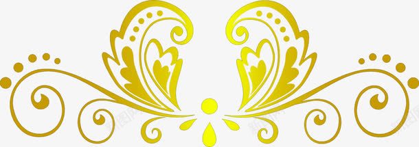 黄色渐变对称花纹png免抠素材_88icon https://88icon.com 对称 渐变 花纹 黄色