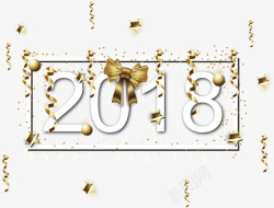 2018新年金色装饰漂浮矢量图素材