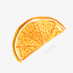 切开的手绘橙子素材