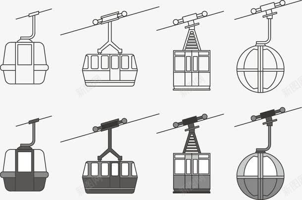 缆车矢量图eps免抠素材_88icon https://88icon.com 交通工具 旅游缆车 景区缆车 缆车 矢量图