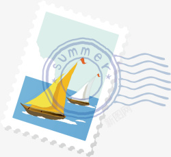 创意邮票矢量图素材