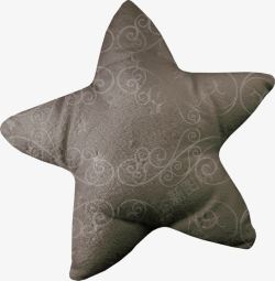 棕色花纹五角星抱枕素材