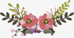 粉红色花丛标题框矢量图素材