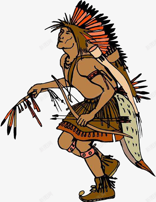 土著人男子png免抠素材_88icon https://88icon.com 土著人 土著人射箭 土著人涉猎 土著男人 射箭土著人 手绘土著人