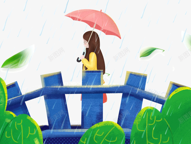 清明节卡通手绘插画下雨打伞的小psd免抠素材_88icon https://88icon.com 下雨 卡通 手绘 打伞的小女孩 插画 清明节 清明节卡通手绘插画下雨打伞的小女孩免费下载 过桥的女孩