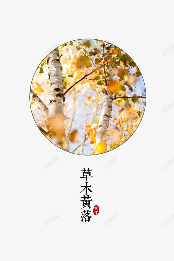 七十二候png免抠素材_88icon https://88icon.com 传统 气象 节气 草木黄落