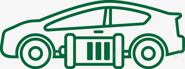 节能卡通绿色汽车图标图标