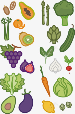 水果蔬菜卡通矢量图素材
