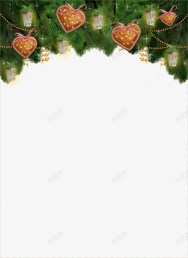 绿色圣诞节日装饰边框背景png免抠素材_88icon https://88icon.com 圣诞 绿色 背景 节日 装饰 边框