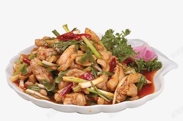 香葱脱骨鸡png免抠素材_88icon https://88icon.com 产品食物 菜品 菜肴 食物 餐饮 香葱