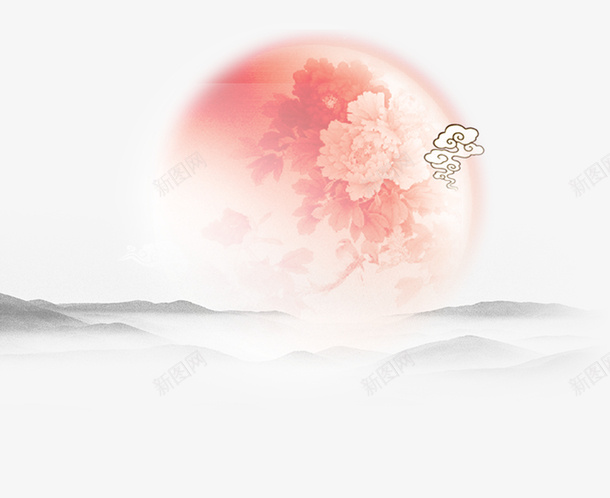 卡通手绘粉色明月png免抠素材_88icon https://88icon.com 创意 动漫动画 卡通手绘 简约 粉色的明月 艺术