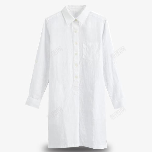 白色衬衫png免抠素材_88icon https://88icon.com 白色 衬衫 衬衫裙 长款