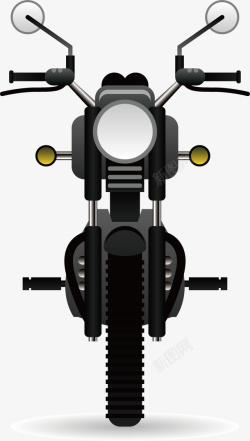 车摩托车黑色摩托车矢量图素材