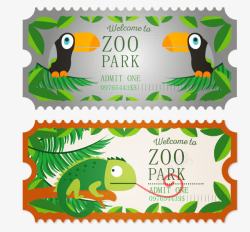 创意门票设计创意动物公园banner门票高清图片