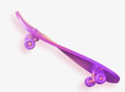 紫色卡通滑板车电商素材