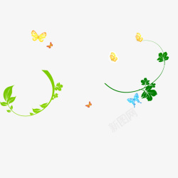 绿色树叶花纹背景装饰图案素材