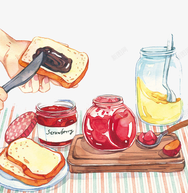 水彩食物png免抠素材_88icon https://88icon.com 卡通 手绘 早餐 水彩 装饰 食物