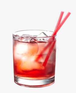 红色带吸管鸡尾酒素材