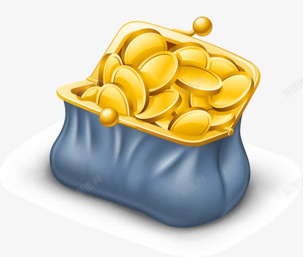 卡通一袋金币png免抠素材_88icon https://88icon.com 一袋金币 金币 钱包