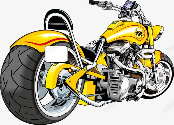 黄色摩托车png免抠素材_88icon https://88icon.com 交通工具 摩托车 机车 黄色