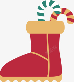 圣诞节红色礼物靴子矢量图素材