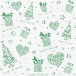 绿色圣诞礼物圣诞树花纹创意素材