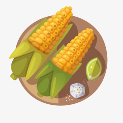 卡通素食卡通玉米素食矢量图高清图片