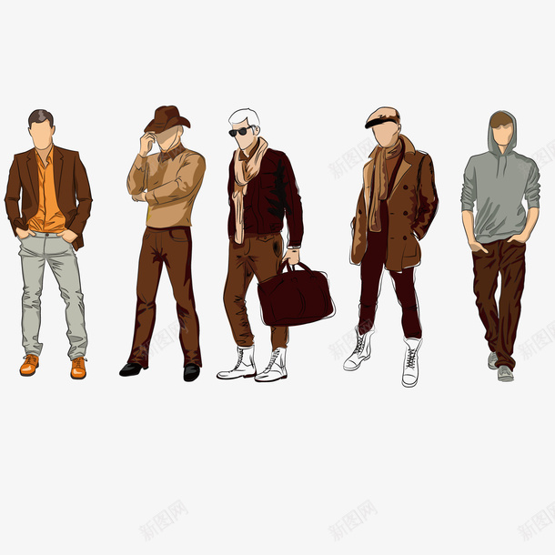 潮流男装矢量图ai免抠素材_88icon https://88icon.com 潮流 潮流男装 男装 矢量图
