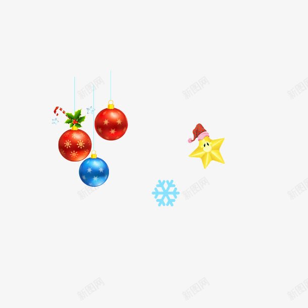 圣诞节星星雪花气球礼物png免抠素材_88icon https://88icon.com 圣诞节 星星 气球 礼物 雪花