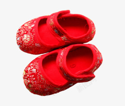 红色童鞋红色绣花花纹童鞋高清图片
