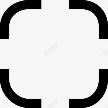 麋鹿角圆形方角轮廓图标图标