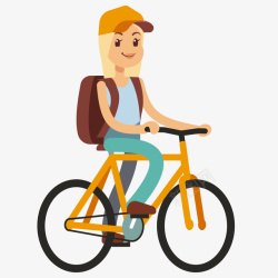 卡通骑自行车的人物矢量图素材