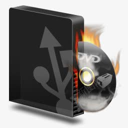DVD播放机刻录机usb燃烧图标图标