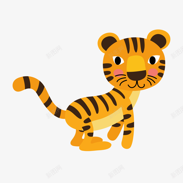 卡通小清新的老虎矢量图ai免抠素材_88icon https://88icon.com PNG老虎 Q版虎 卡通 卡通老虎 可爱 可爱老虎 矢量图 老虎 老虎PNG