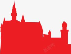 红色城堡背景素材