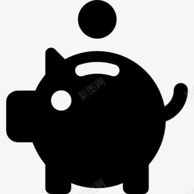 矢量银行猪银行图标图标