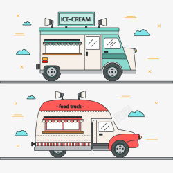 冰淇淋车矢量图素材