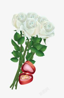 白色玫瑰花束素材