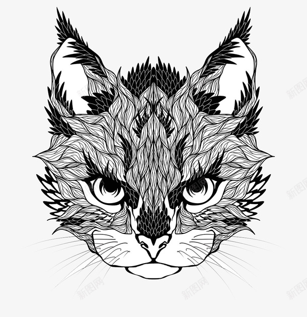 可爱猫头像png免抠素材_88icon https://88icon.com 动物 抽象图案 绘画