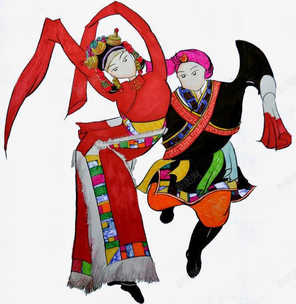 跳舞的藏民png免抠素材_88icon https://88icon.com 卡通 舞动 藏族 藏民 青年